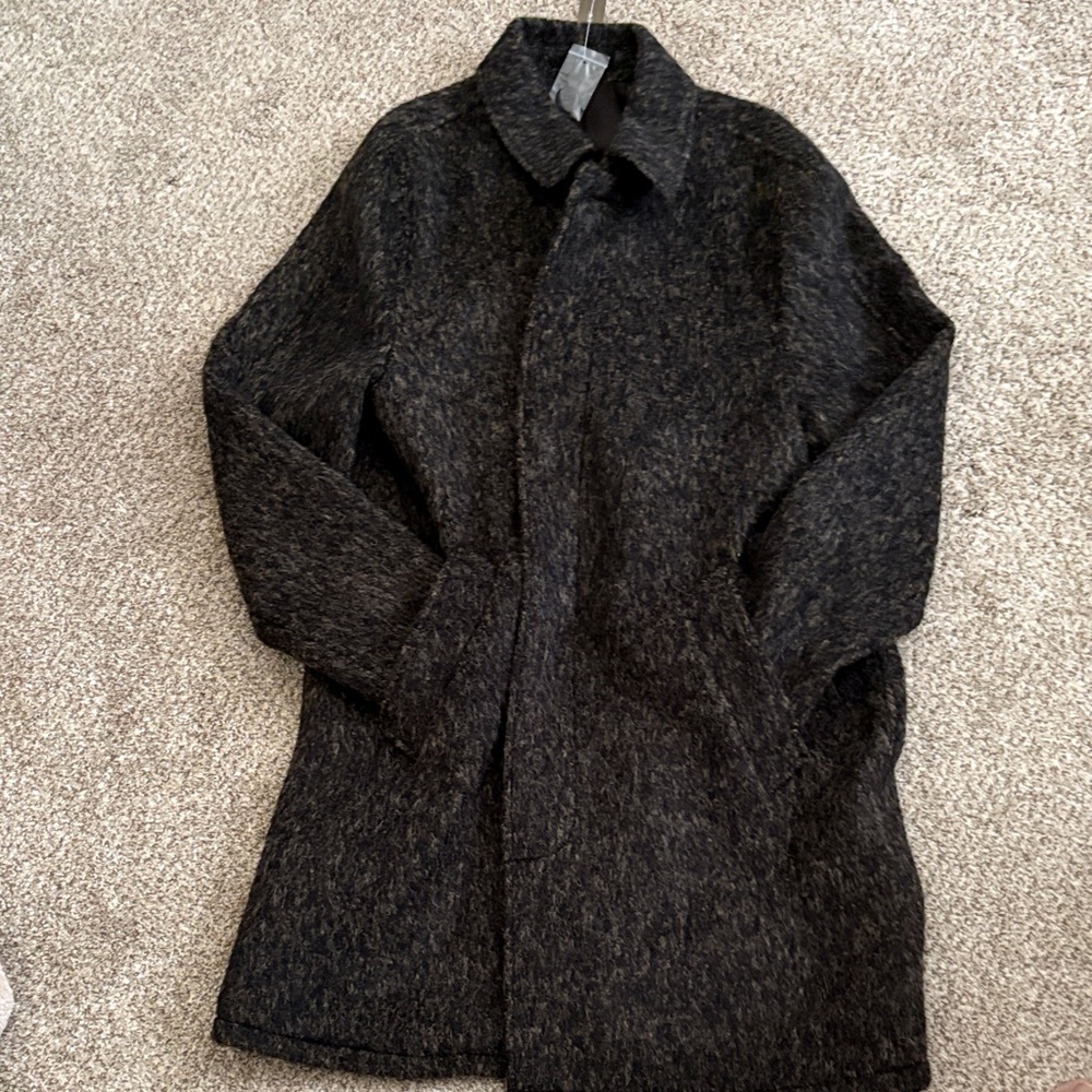NEW WITH TAGS J. Crew Ludlow 40R Italian Wool Car Coat in Dark Grey Charcoal